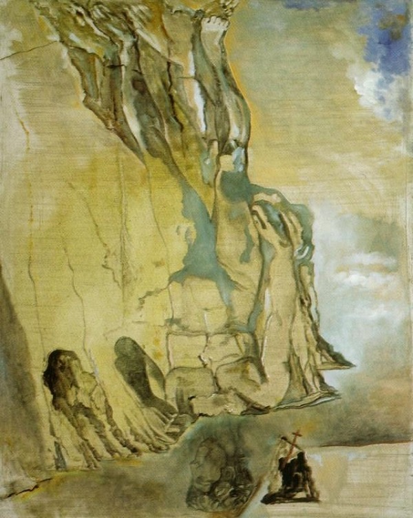 Landscape with Hidden Image of Michelangelo's David, 1982 by Salvador Dali
